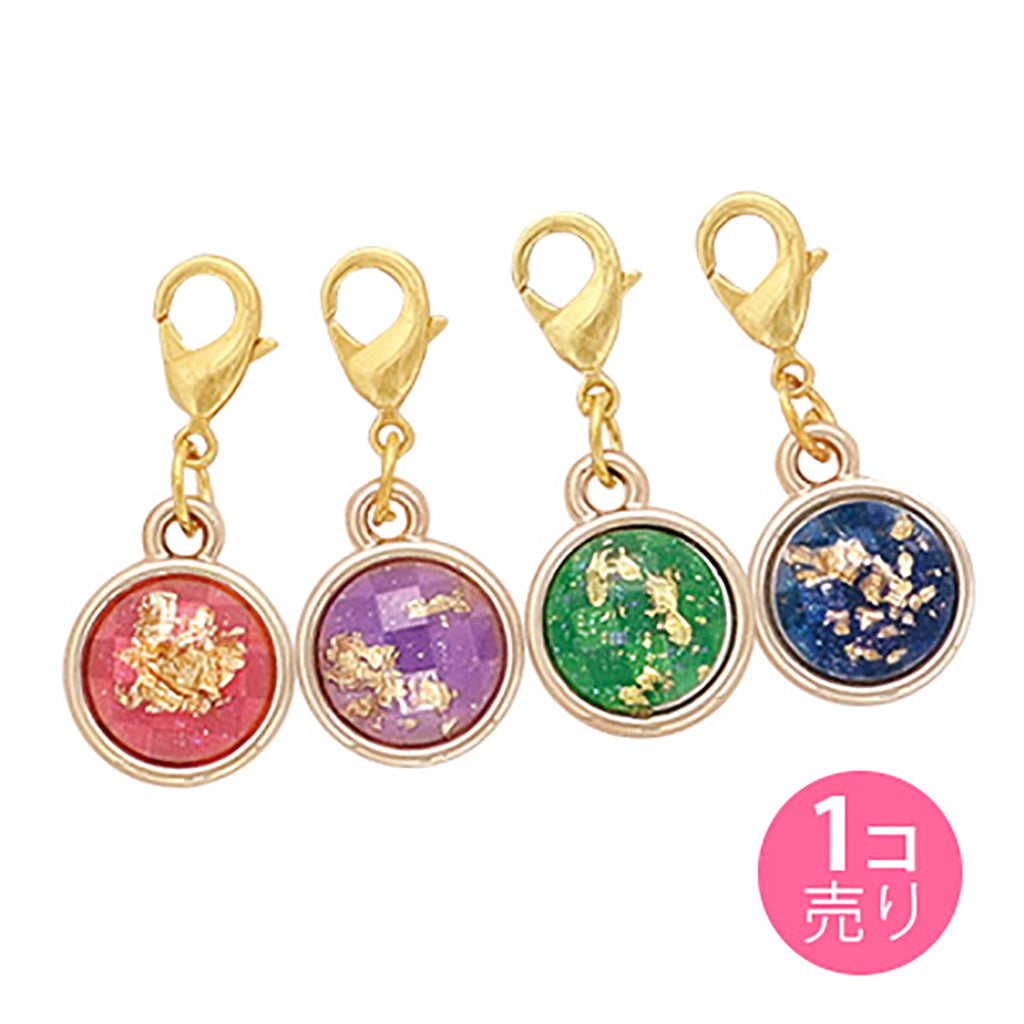 金箔風パーツ入りジッパーチャーム/1個売り