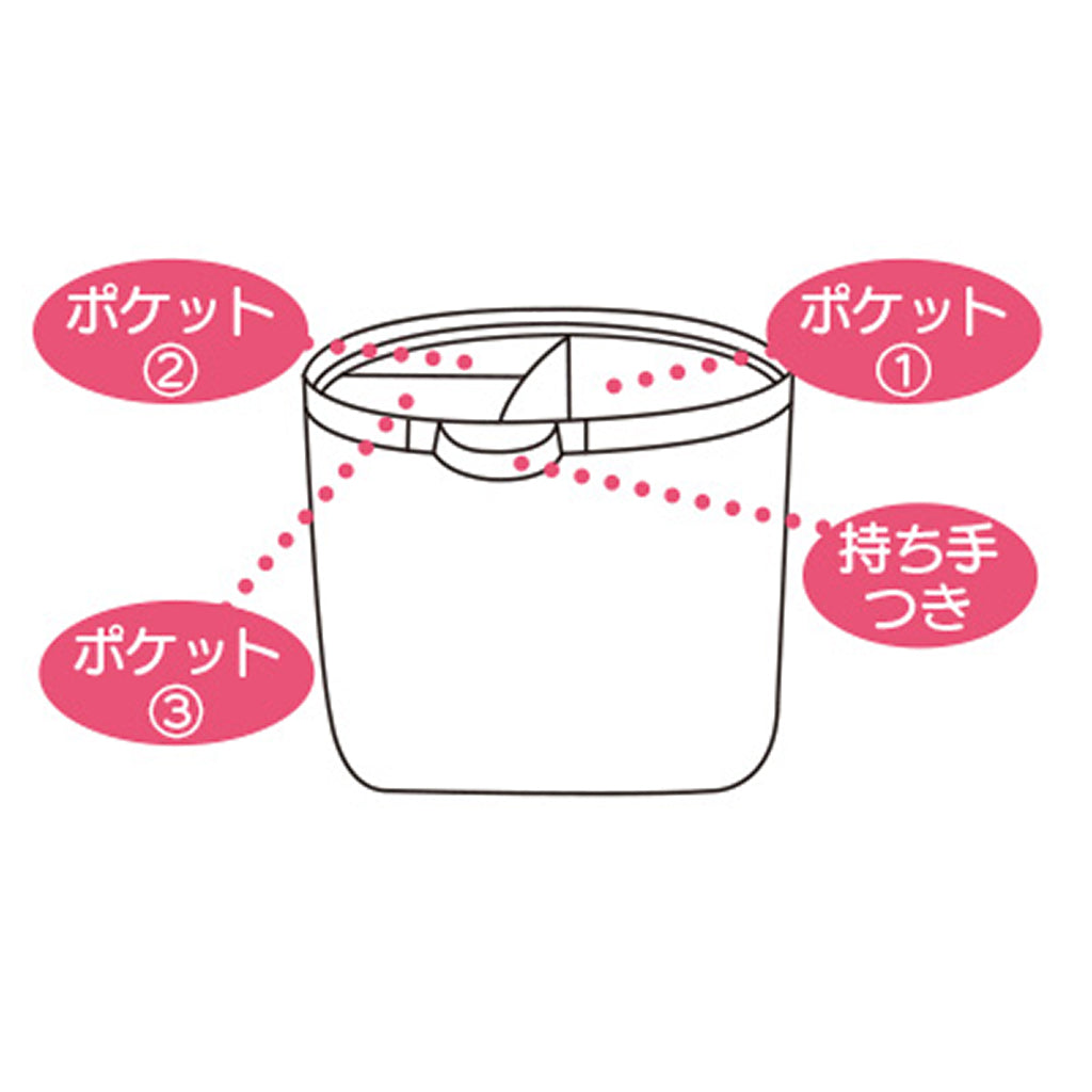 くま柄/3ポケットトート型ランドリーネット
