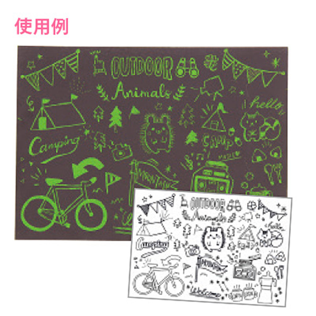 イラスト見本付き単色スクラッチシートセット/1セット売り