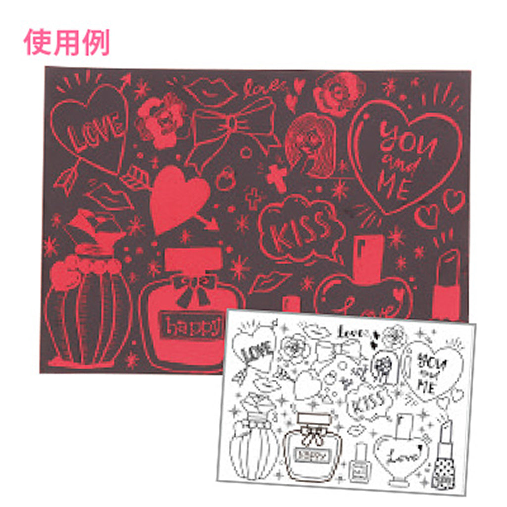 イラスト見本付き単色スクラッチシートセット/1セット売り