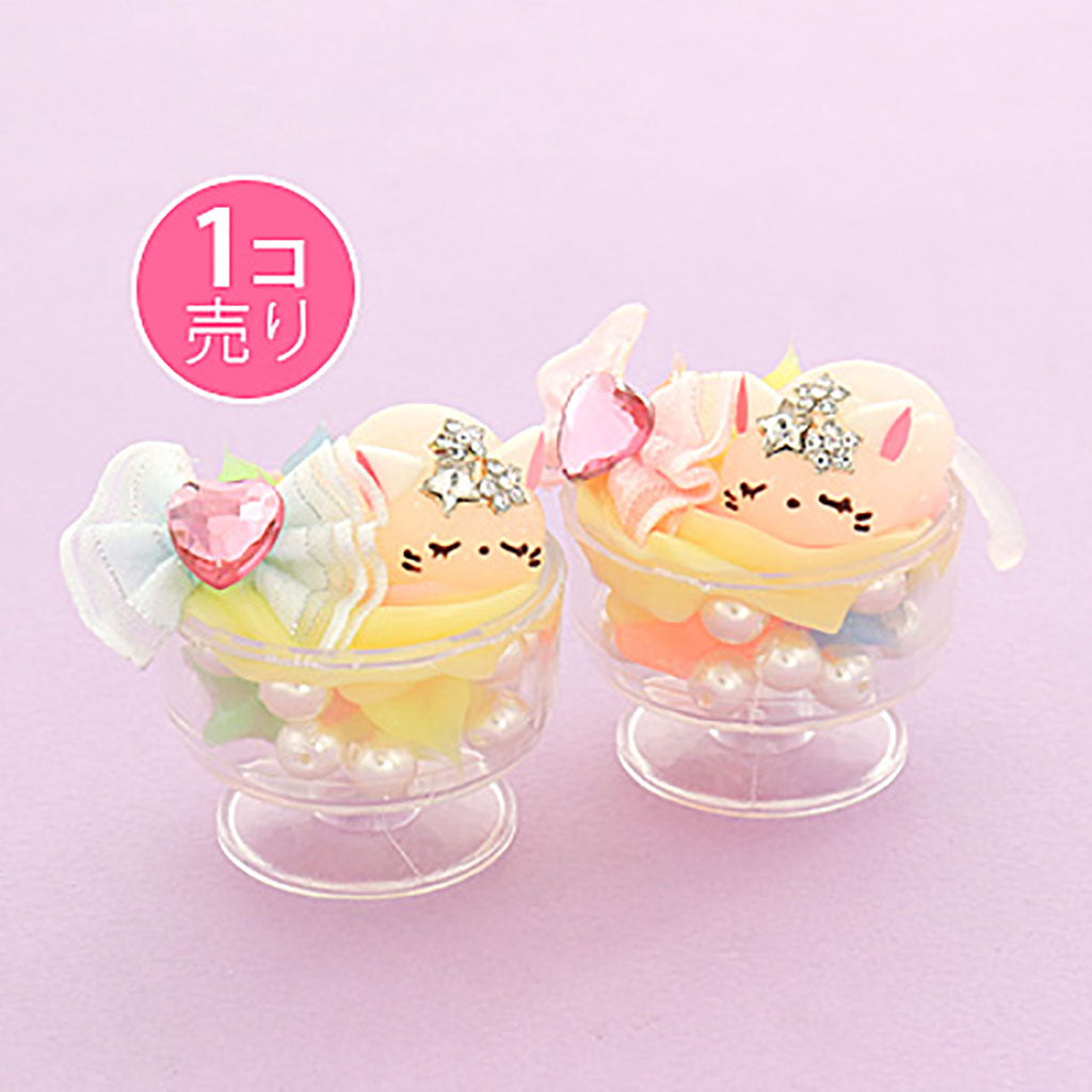 夜光/星付きネコが眠るパフェオブジェ/1個売り