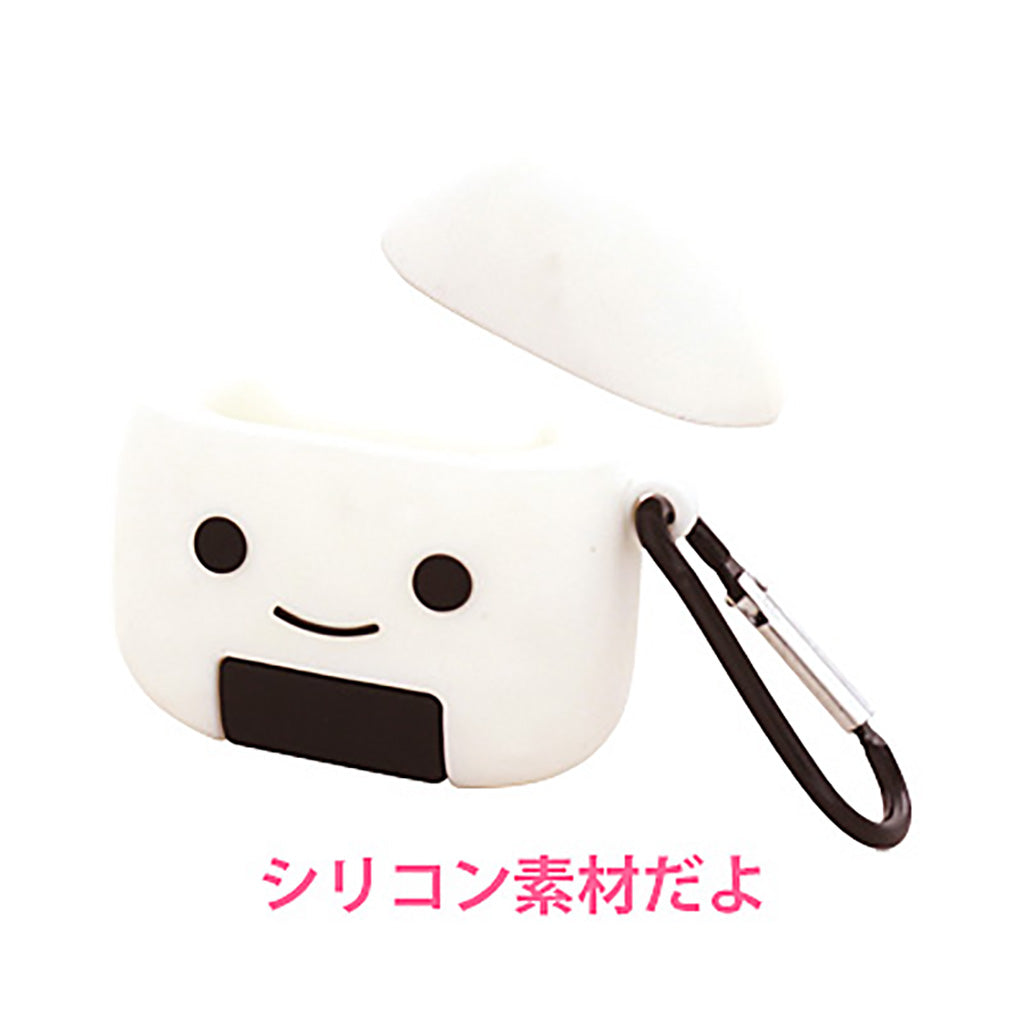 カラビナ付おにぎりワイヤレスイヤホンケースカバー