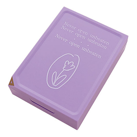 紫／ミラー付きチューリップイラストのケース