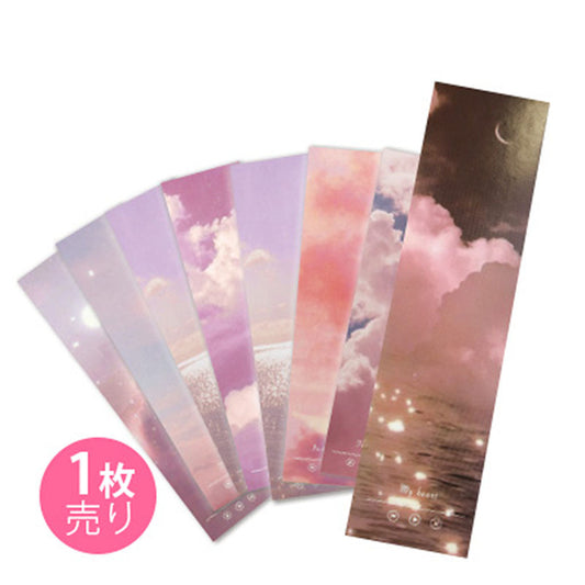 ピンク系/音楽プレイヤー風空柄しおり/1枚売り