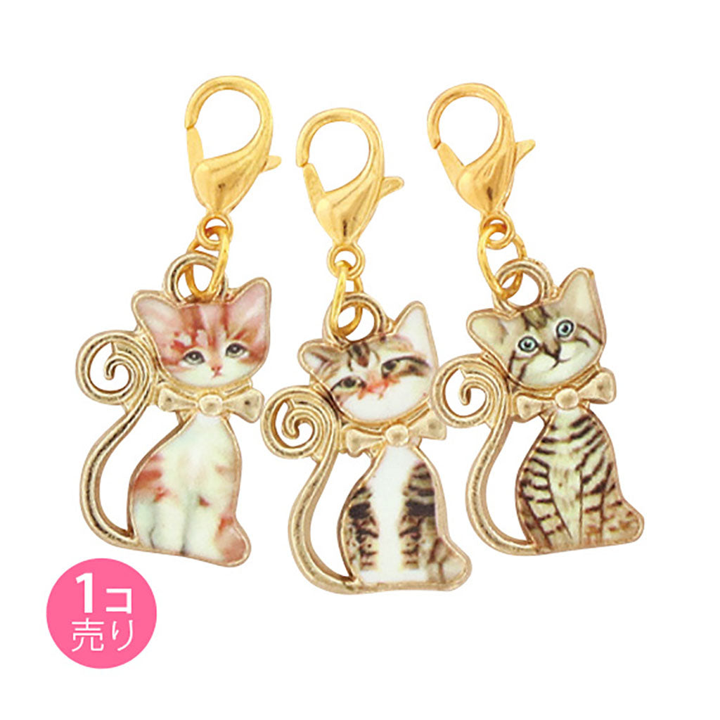 リアルネコのアンティーク風ジッパーチャーム/1個売り