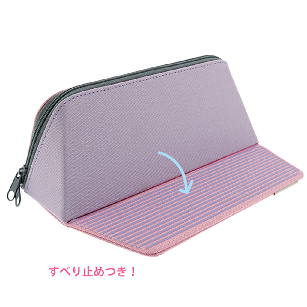 バイオレット&ピンク/スマホが立てられるペンケース/スマンド