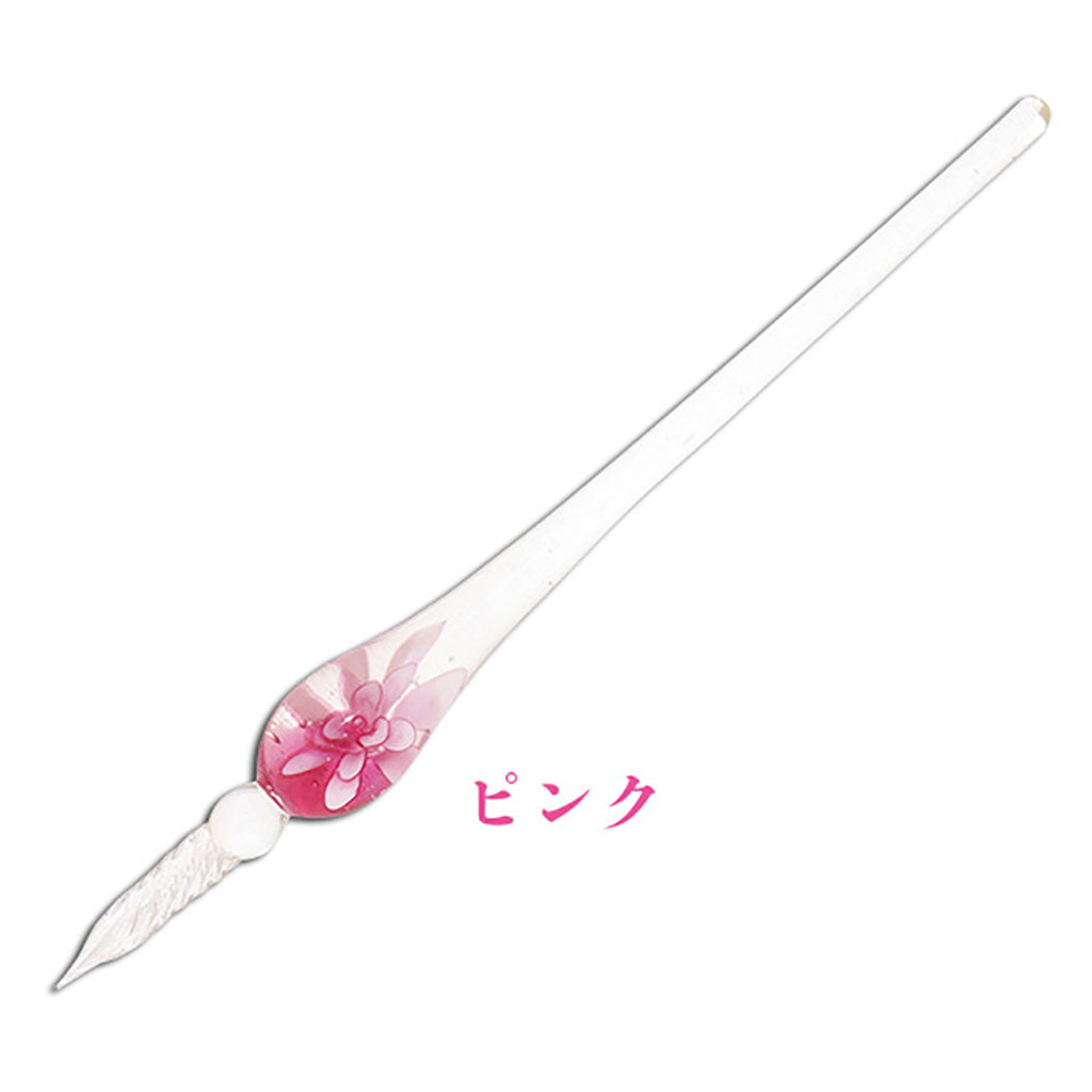 ピンク/お花入りガラスペン