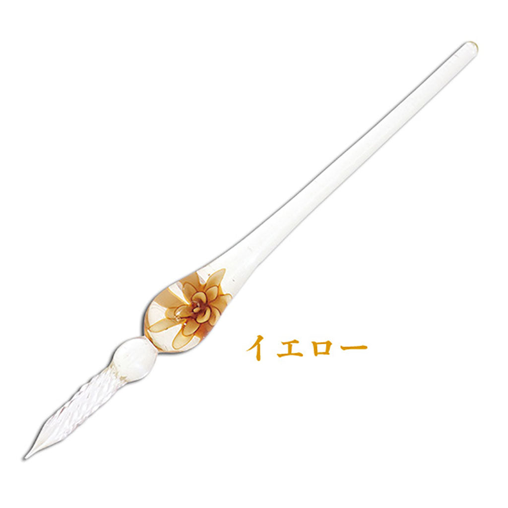 イエロー/お花入りガラスペン