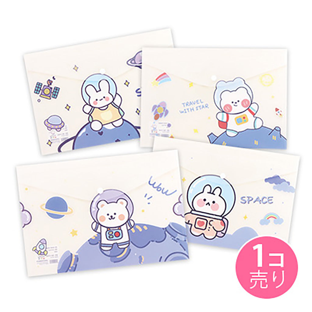アニマル宇宙飛行士/ボタン付きクリアケース/1個売り