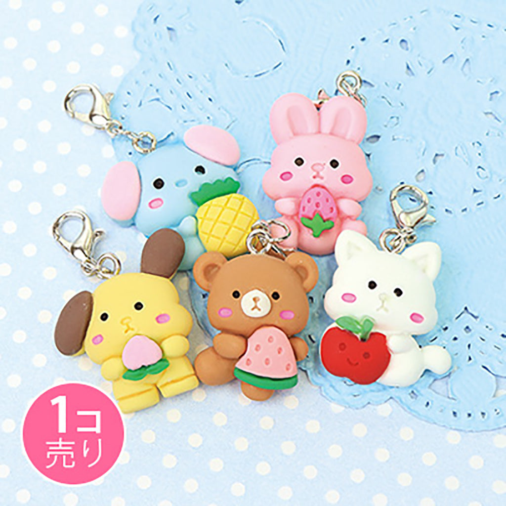 フルーツ持ちゆるいアニマルジッパーチャーム/1個売り