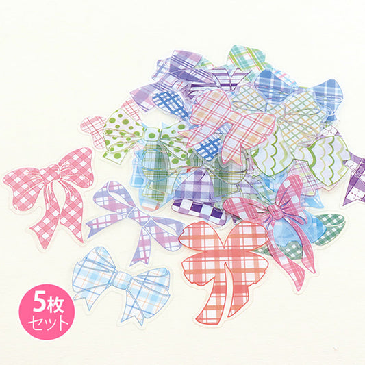 いろいろ柄リボンカットシール/5枚セット