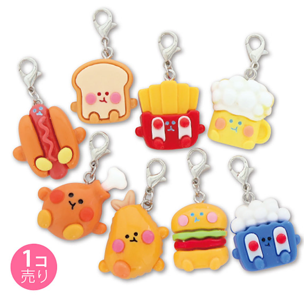 ゆるフェイスのファストフードジッパーチャーム/1個売り