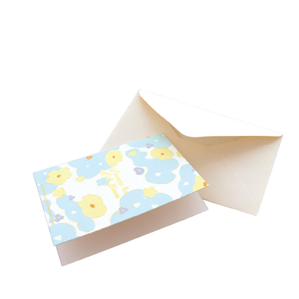 お花イラストメッセージカード&封筒セット/1セット売り