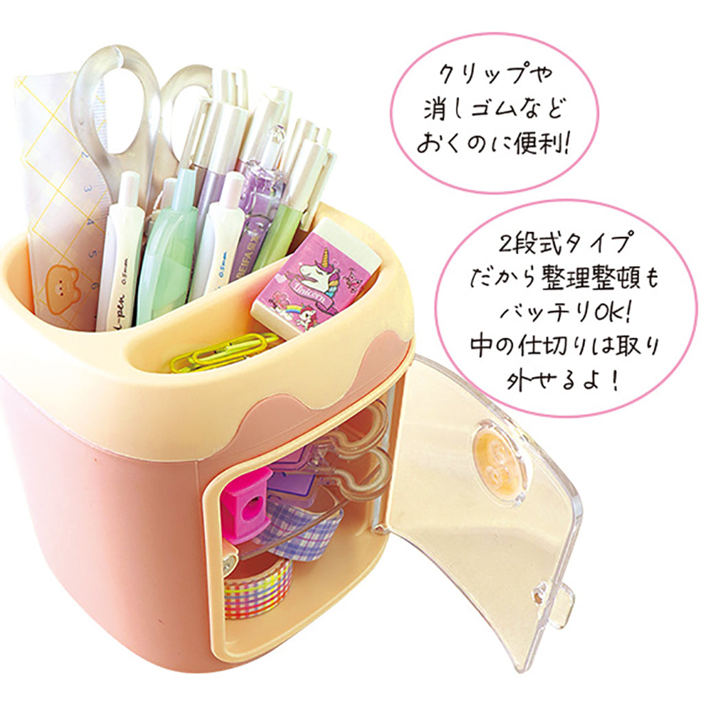 ピンク/コスメクーラー風ペンスタンド