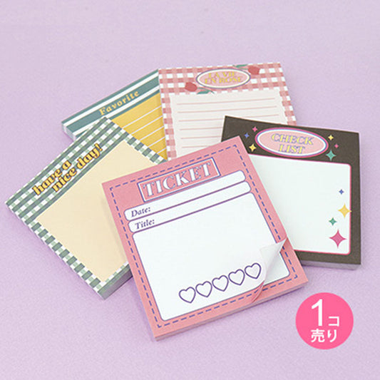 英字ロゴ入り色々デザインのはってはがせるメモ/1個売り