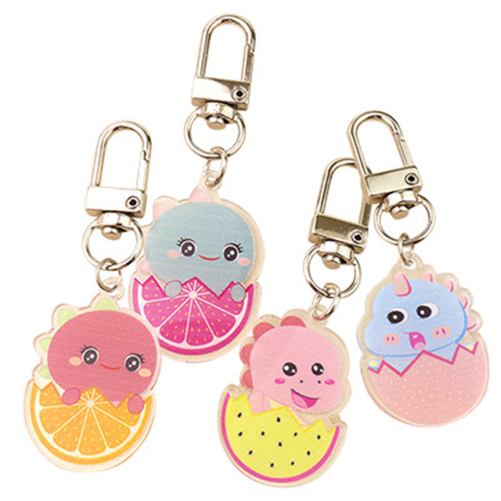 フルーツ&赤ちゃん恐竜のアクリルキーホルダー/1個売り