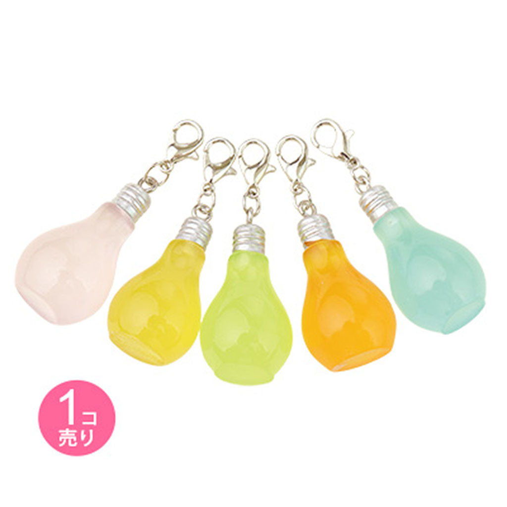 夜光/カラフル電球ジッパーチャーム/1個売り