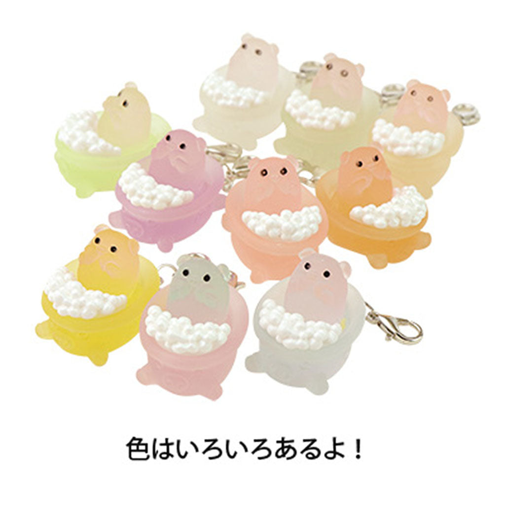 夜光/泡ぶろに入るブタさんジッパーチャーム/1個売り