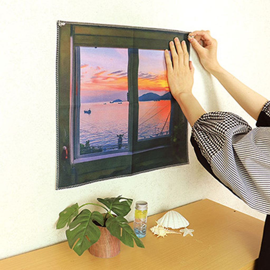 夕焼け空の窓風タペストリー/1枚売り