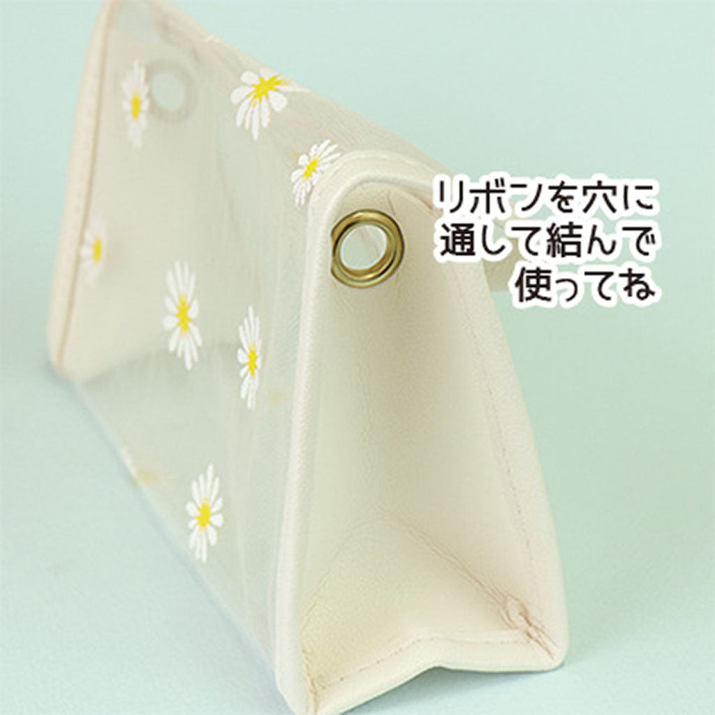 ホワイト／オーガンジーリボン花柄ショルダーバッグ