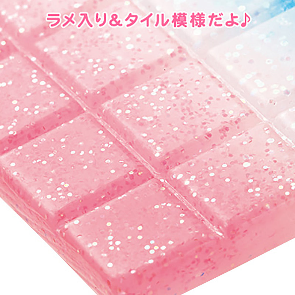 ラメ入りピンク&水色グラデーションタイルパーツ6個セット