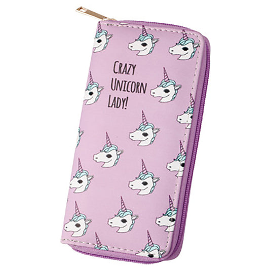 ライトパープル/ユニコーン柄長財布
