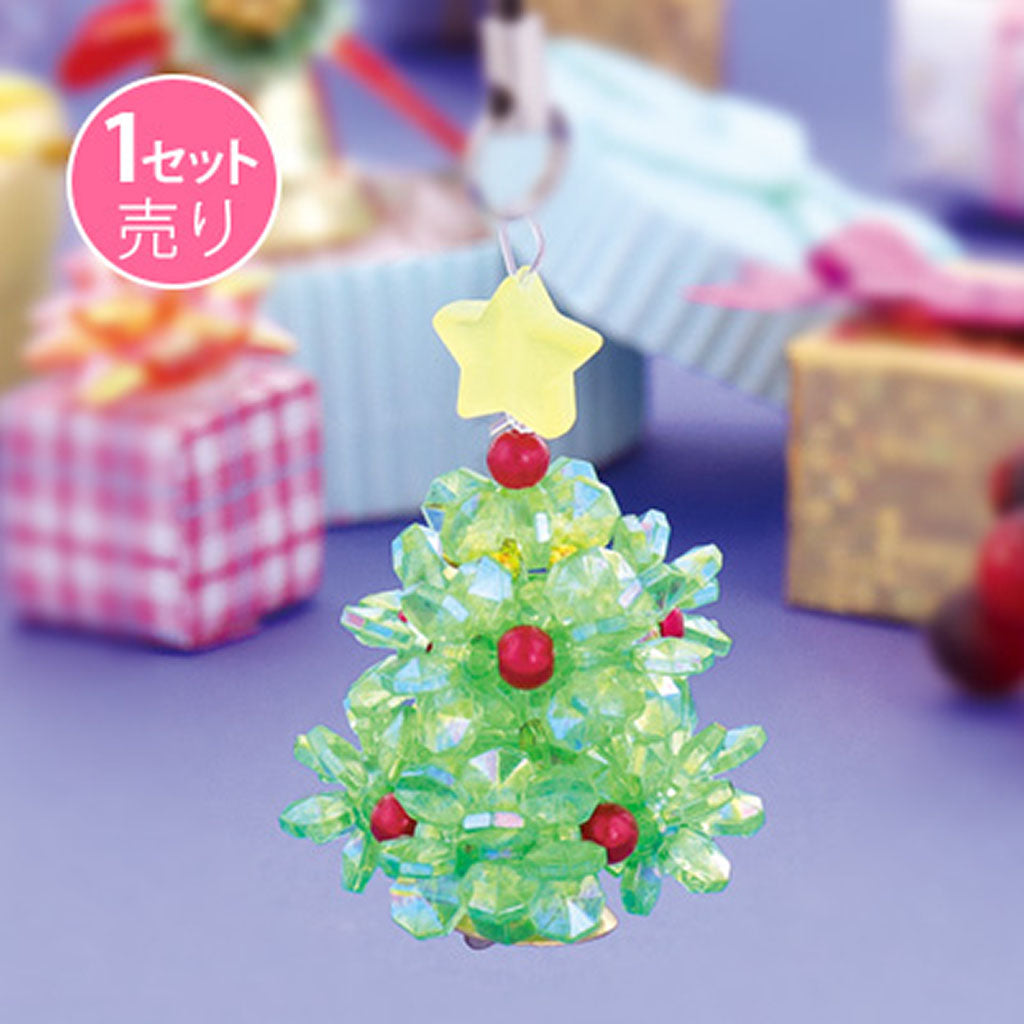 緑/ビーズのクリスマスツリーストラップ作成キット