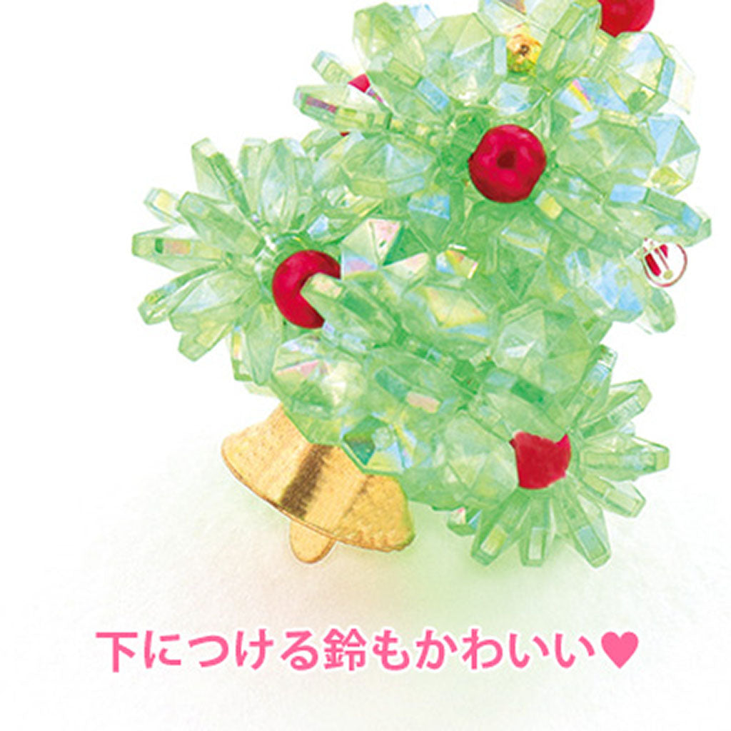 緑/ビーズのクリスマスツリーストラップ作成キット