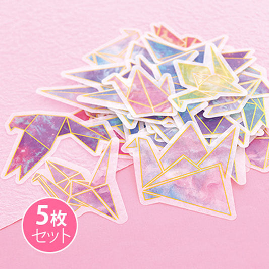 折り紙風鳥のマスキングシール／５枚セット