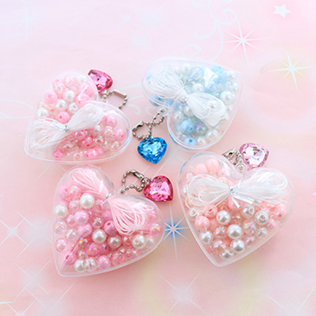 ハートカプセル入りビーズアクセサリーキット/1セット売り