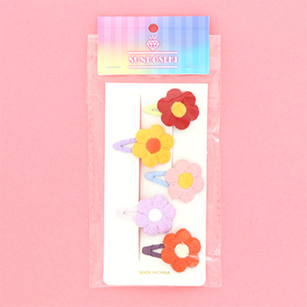カラフルお花ミニパッチンどめ/5個セット