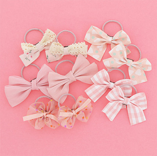ピンク系/いろいろリボンヘアゴム/10個セット