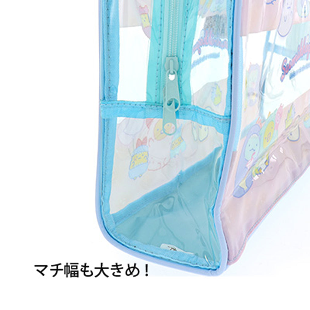 ブルー/すみっコぐらし/ビニールボストンバッグ