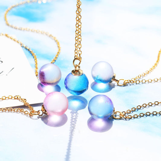 金箔風ラメ/空のグラデーションネックレス/1個売り