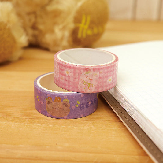 ゆるくてかわいいクマ&うさぎマスキングテープ/1個売り