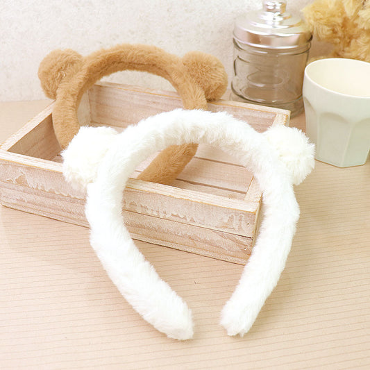 ブラウン/ふわふわクマ耳カチューシャ