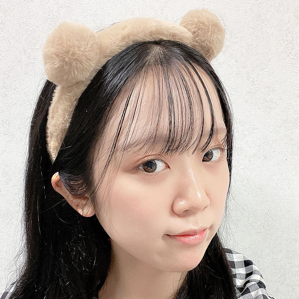ブラウン/ふわふわクマ耳カチューシャ