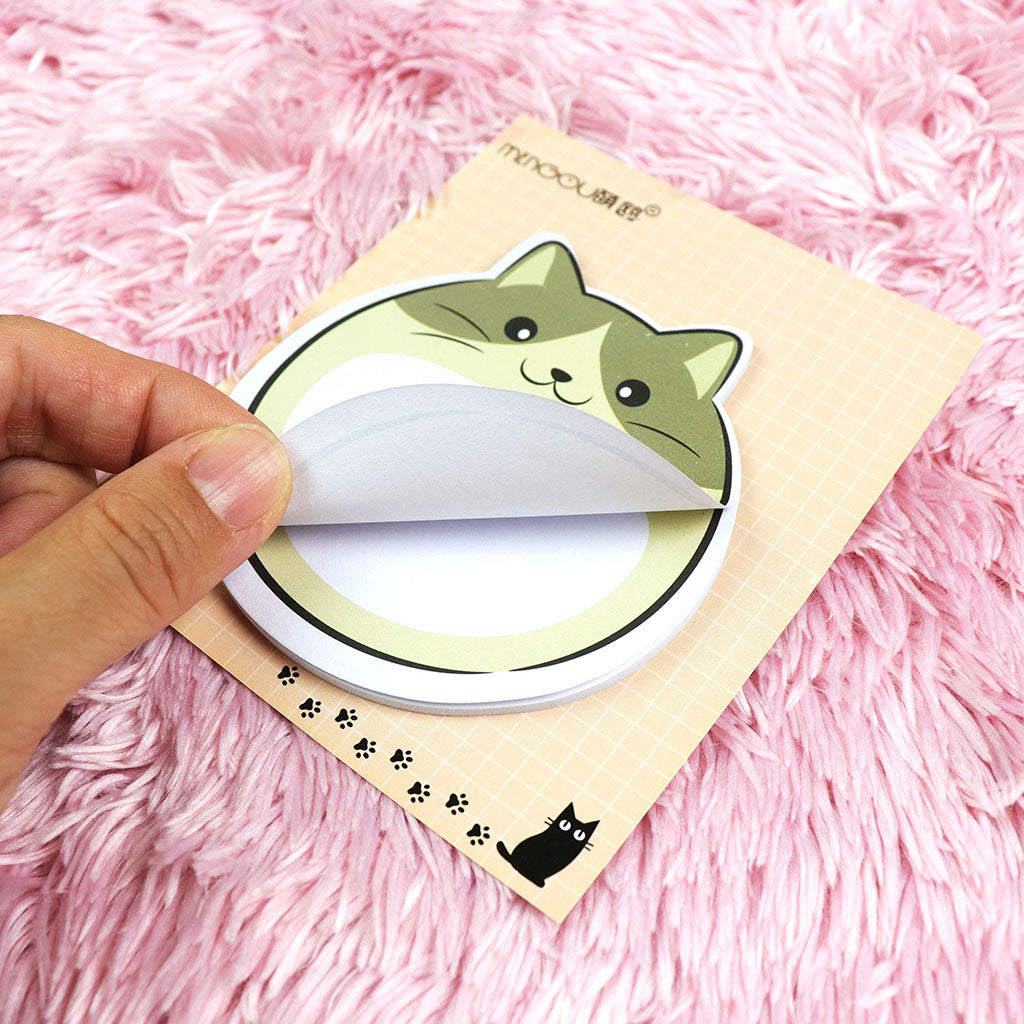 いろいろ柄のまん丸にゃんこはってはがせるメモ/1個売り