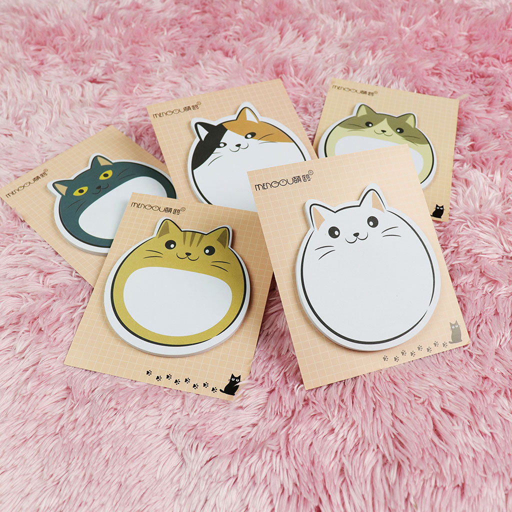 いろいろ柄のまん丸にゃんこはってはがせるメモ/1個売り
