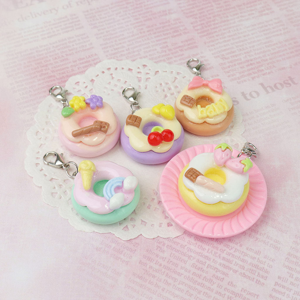 パステルカラー/いろいろトッピングドーナツジッパーチャーム/1個売り