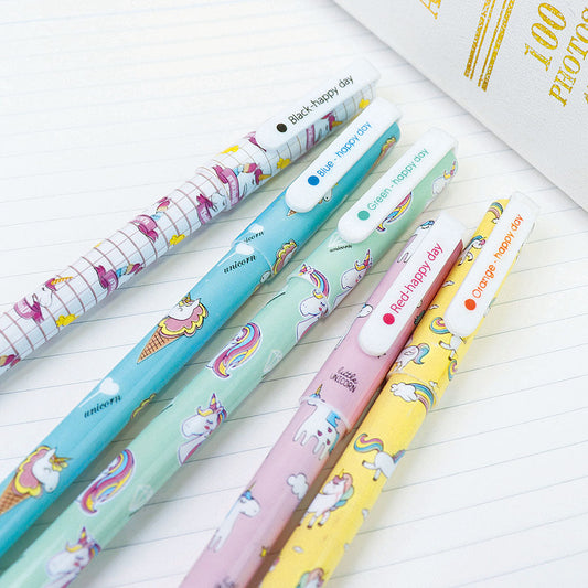 パステルカラーユニコーン柄水性ボールペン/1本売り
