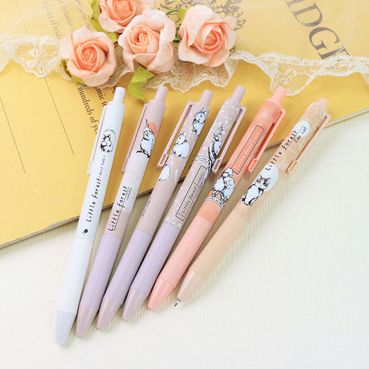 ベージュ系/小動物柄水性ボールペン/1本売り