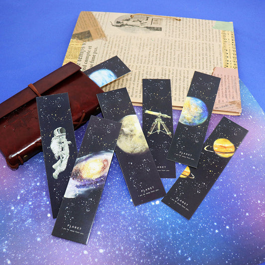 水彩風いろいろ宇宙柄しおり/1枚売り