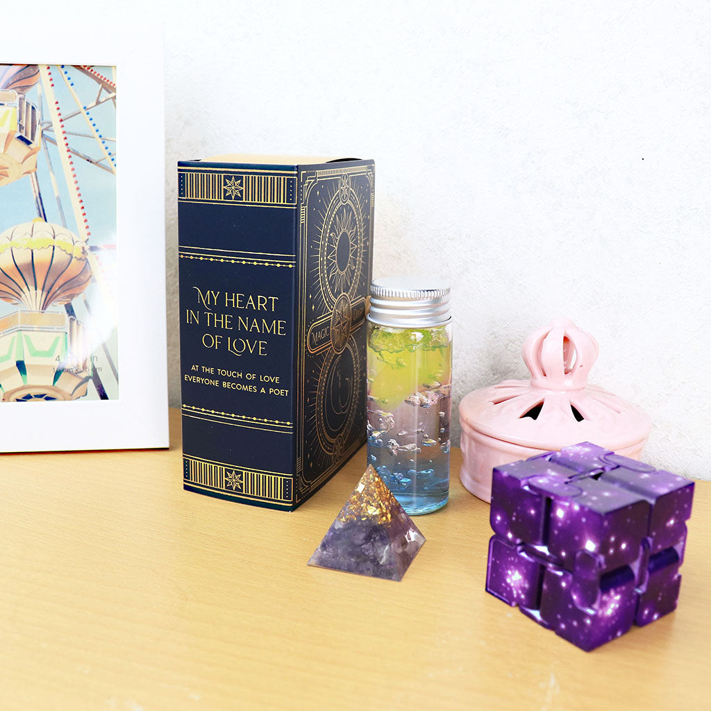 ネイビー/魔法書デザインペーパーボックス