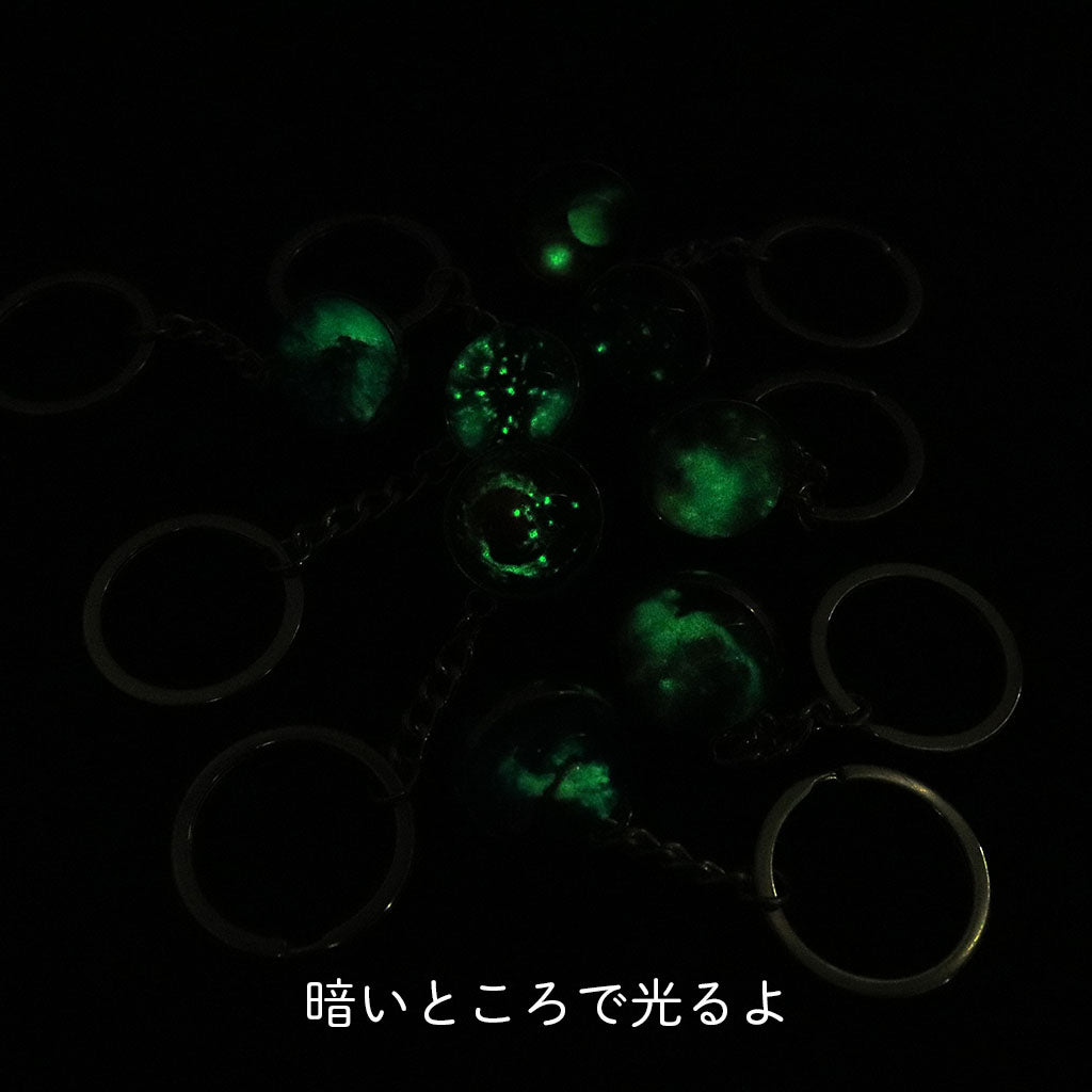 夜光/いろいろ宇宙柄キーホルダー/1個売り