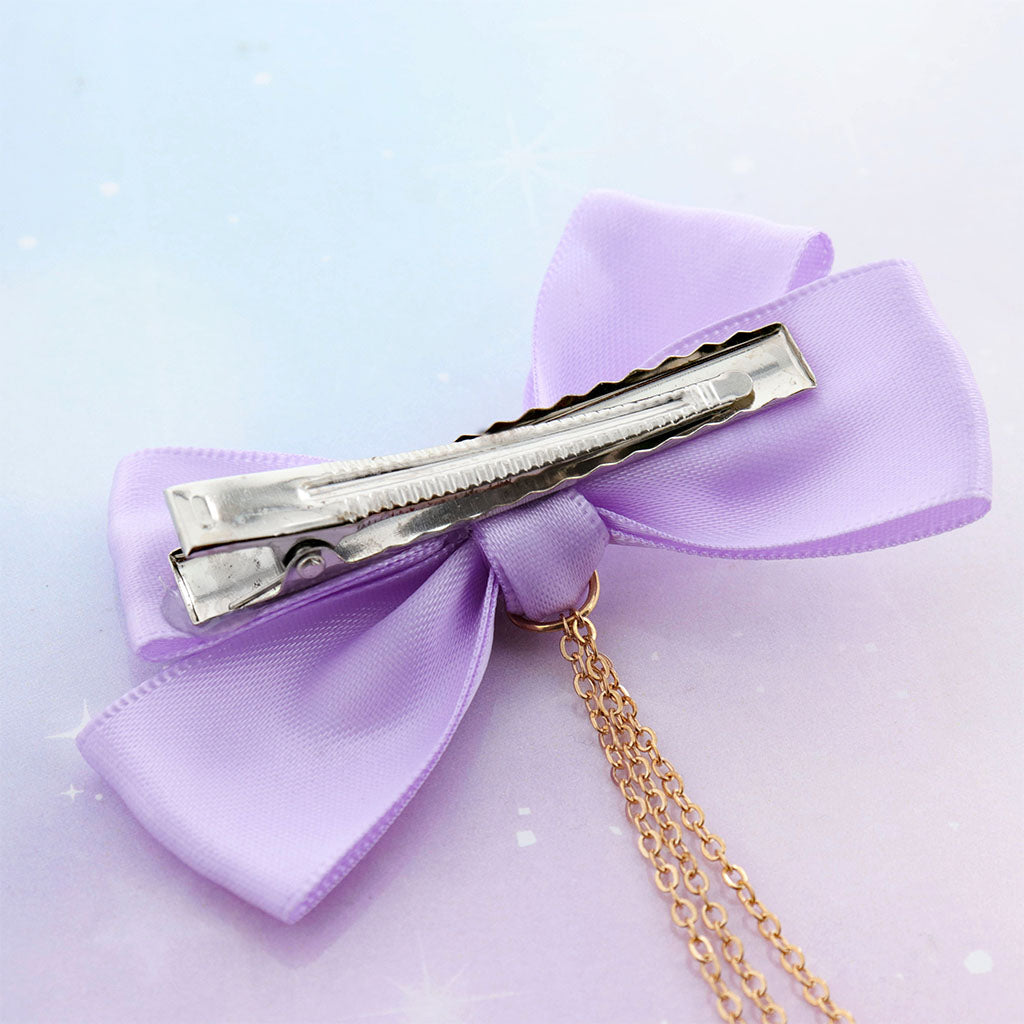 星&パールがゆれるリボンヘアクリップ/1個売り