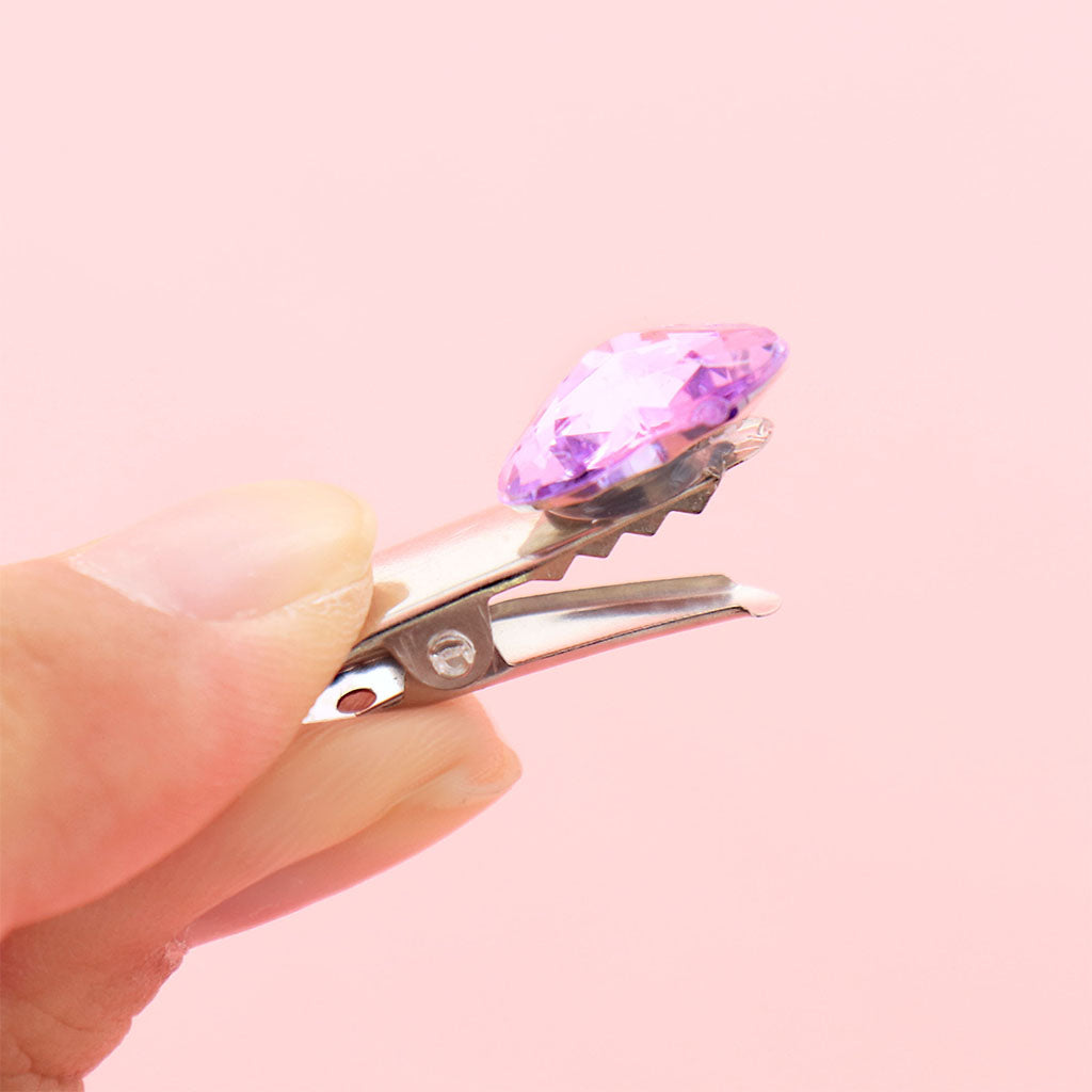 キラキラハートストーンミニヘアクリップ/1個売り