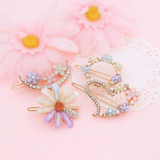 キラキラビジューフラワーヘアピン/1個売り