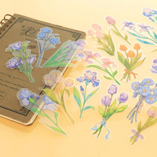 いろいろ切り花/クリアカットシール/5枚セット