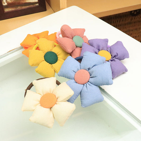 ふっくら大きめフラワーヘアゴム/1個売り